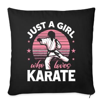 Karaté Karaté Combattant Arts martiaux - Housse de coussin décorative 45 x 45 cm - noir - Devant