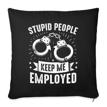 Correctional officer Guard Correctional officer - Sofa pillowcase 17,3'' x 17,3'' (45 x 45 cm) - black - Front