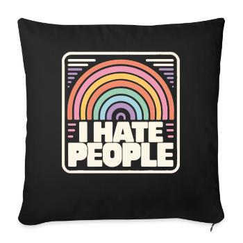 Drôle, sarcasme, humour sarcastique, ironie - Housse de coussin décorative 45 x 45 cm - noir - Devant
