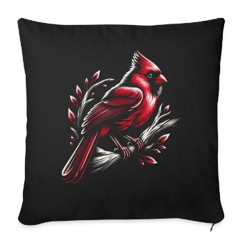 Cardinal Red Cardinal Bird Red Cardinal - Sofa pillowcase 17,3'' x 17,3'' (45 x 45 cm) - black - Front