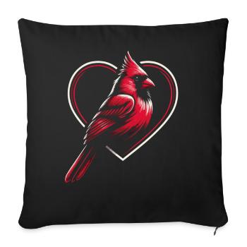 Cardinal Red Cardinal Bird Red Cardinal - Sofa pillowcase 17,3'' x 17,3'' (45 x 45 cm) - black - Front
