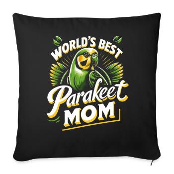 Parakeet, Budgerigar, Bird, Animal - Sofa pillowcase 17,3'' x 17,3'' (45 x 45 cm) - black - Front
