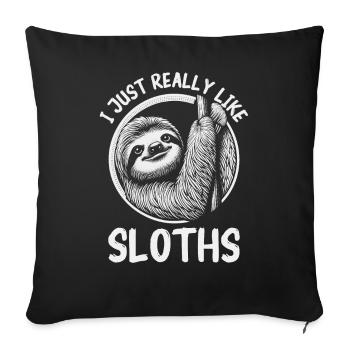 Paresseux paresseux Sommeil paresseux - Housse de coussin décorative 45 x 45 cm - noir - Devant