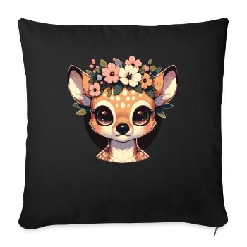 Cerf, Cerf, Chasseur, Animal - Housse de coussin décorative 45 x 45 cm - noir - Devant