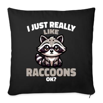 Raton laveur - Housse de coussin décorative 45 x 45 cm - noir - Devant
