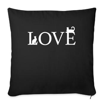 Chat, Amoureux Des Chats, Propriétaire De Chat, Chaton - Housse de coussin décorative 45 x 45 cm - noir - Devant