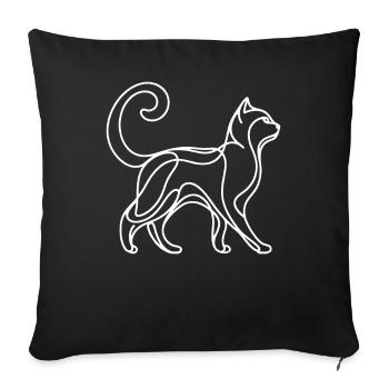Chat, Amoureux Des Chats, Propriétaire De Chat, Chaton - Housse de coussin décorative 45 x 45 cm - noir - Devant