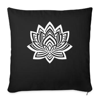 Lotus Lotus Flower Blossom - Sofa pillowcase 17,3'' x 17,3'' (45 x 45 cm) - black - Front
