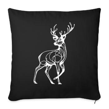 Cerf, Cerf, Chasseur, Animal - Housse de coussin décorative 45 x 45 cm - noir - Devant