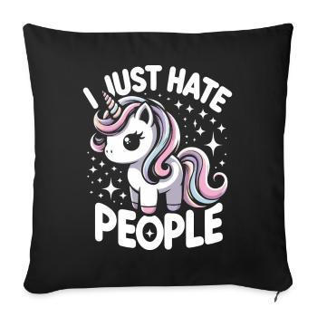 Unicorn Unicorns Fairytale Magical - Sofa pillowcase 17,3'' x 17,3'' (45 x 45 cm) - black - Front