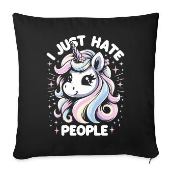 Unicorn Unicorns Fairy Tale Magical - Sofa pillowcase 17,3'' x 17,3'' (45 x 45 cm) - black - Front