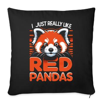 Westlicher Kleiner Panda Roter Panda Himalaja Katz - Sofakissenbezug 45 x 45 cm - Schwarz - Vorne