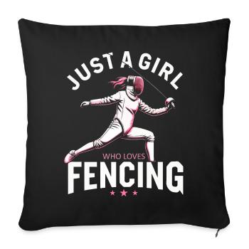 Escrimeur - Housse de coussin décorative 45 x 45 cm - noir - Devant