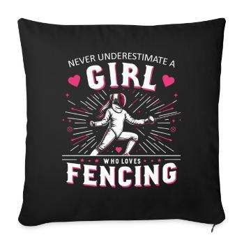 Escrimeur - Housse de coussin décorative 45 x 45 cm - noir - Devant