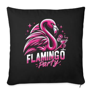 Flamingo Animal Pink - Sofa pillowcase 17,3'' x 17,3'' (45 x 45 cm) - black - Front