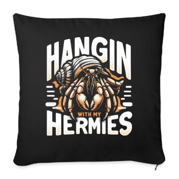 Crab Hermit Crab Crab - Sofa pillowcase 17,3'' x 17,3'' (45 x 45 cm) - black - Front
