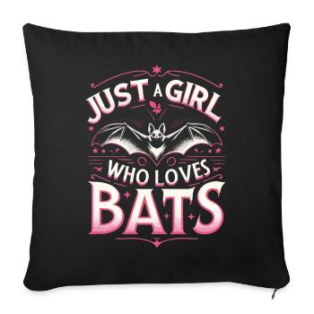 Bat Nocturnal Bird - Sofa pillowcase 17,3'' x 17,3'' (45 x 45 cm) - black - Front