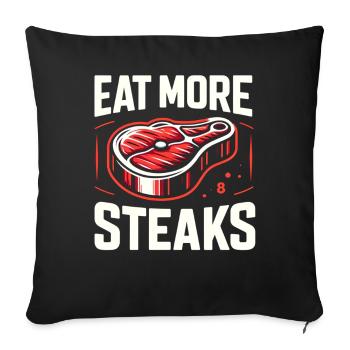 Steak Meat Grilling - Sofa pillowcase 17,3'' x 17,3'' (45 x 45 cm) - black - Front