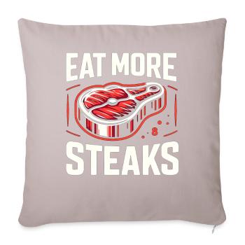 Steak Fleisch Grillen - Sofakissenbezug 45 x 45 cm - helles Taupe - Vorne