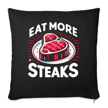 Steak Meat Grilling - Sofa pillowcase 17,3'' x 17,3'' (45 x 45 cm) - black - Front