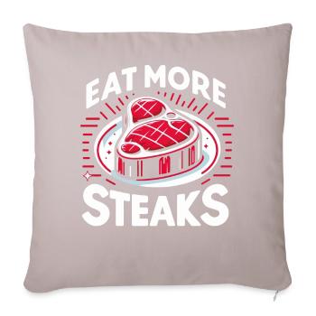 Steak Meat Grilling - Sofa pillowcase 17,3'' x 17,3'' (45 x 45 cm) - light taupe - Front