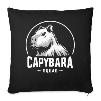 Capybara Capybara Rongeur Animal - Housse de coussin décorative 45 x 45 cm - noir - Devant