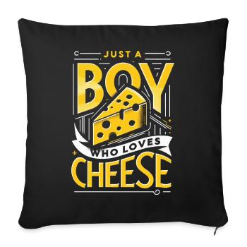Cheese Food Cheese Lovers - Sofa pillowcase 17,3'' x 17,3'' (45 x 45 cm) - black - Front