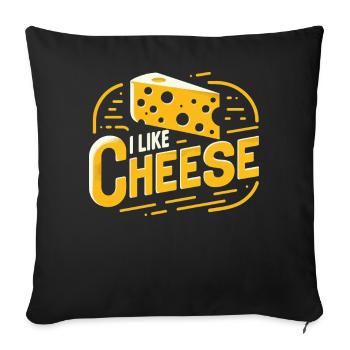 Cheese Food Cheese Lovers - Sofa pillowcase 17,3'' x 17,3'' (45 x 45 cm) - black - Front