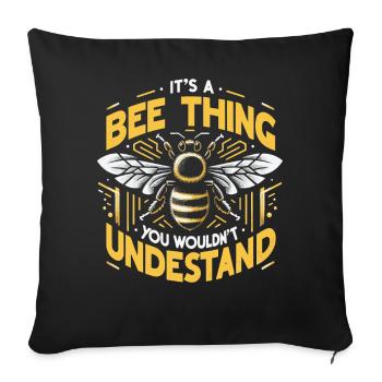 Honigbiene Imker Bienen Biene - Sofakissenbezug 45 x 45 cm - Schwarz - Vorne