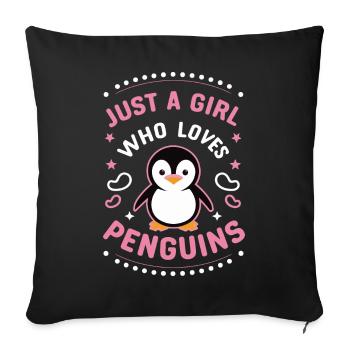 Penguin Penguin Animal - Sofa pillowcase 17,3'' x 17,3'' (45 x 45 cm) - black - Front