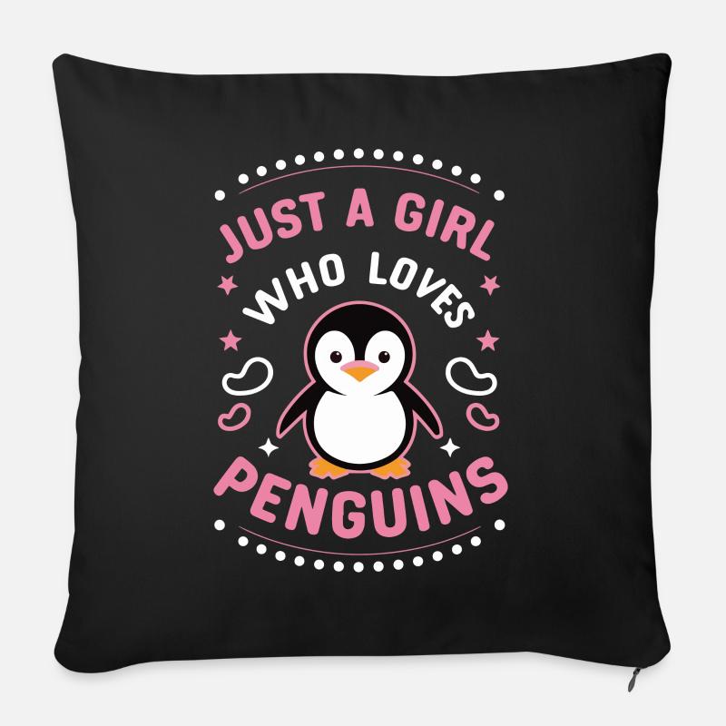 Pinguin Pinguine Tier - Sofakissenbezug 45 x 45 cm - Schwarz
