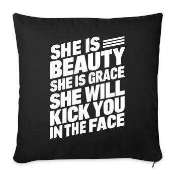 Karaté Karaté Combattant Arts martiaux - Housse de coussin décorative 45 x 45 cm - noir - Devant