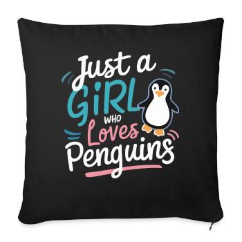 Penguin Penguin Animal - Sofa pillowcase 17,3'' x 17,3'' (45 x 45 cm) - black - Front