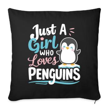 Penguin Penguin Animal - Sofa pillowcase 17,3'' x 17,3'' (45 x 45 cm) - black - Front