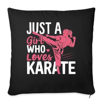 Karaté Karaté Combattant Arts martiaux - Housse de coussin décorative 45 x 45 cm - noir - Devant