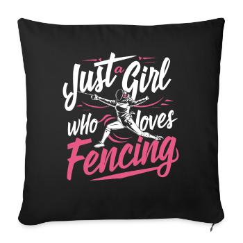 Escrimeur - Housse de coussin décorative 45 x 45 cm - noir - Devant