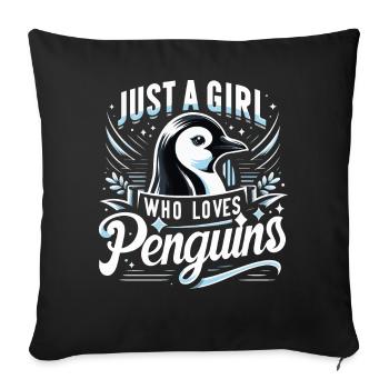 Penguin Penguin Animal - Sofa pillowcase 17,3'' x 17,3'' (45 x 45 cm) - black - Front