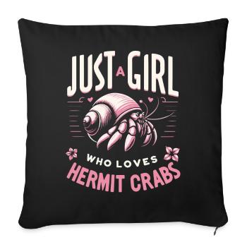 Crab Hermit Crab Crab - Sofa pillowcase 17,3'' x 17,3'' (45 x 45 cm) - black - Front