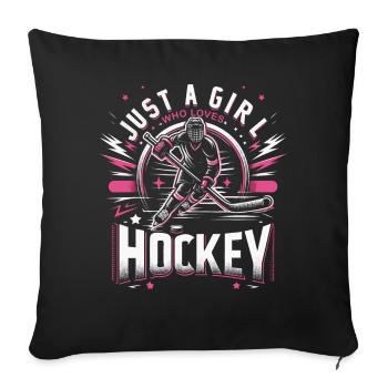 Hockey sur glace Hockey Sports - Housse de coussin décorative 45 x 45 cm - noir - Devant