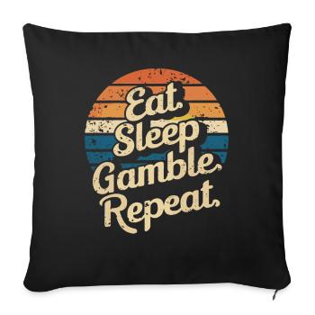 Casino Gambling Casino Las Vegas Gamblers - Sofa pillowcase 17,3'' x 17,3'' (45 x 45 cm) - black - Front