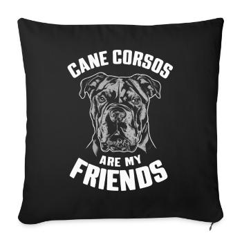 Cane Corso Hund - Sofakissenbezug 45 x 45 cm - Schwarz - Vorne