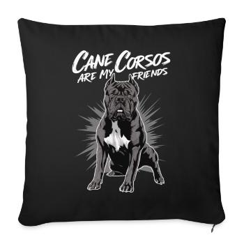Cane Corso Hund - Sofakissenbezug 45 x 45 cm - Schwarz - Vorne