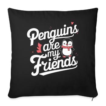 Penguin Penguin Animal - Sofa pillowcase 17,3'' x 17,3'' (45 x 45 cm) - black - Front