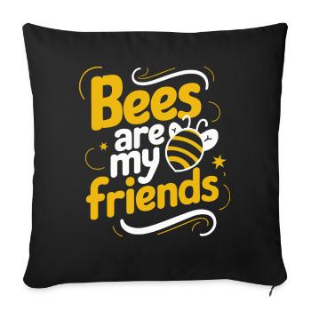 honey bee, beekeeper, bee, bee - Sofa pillowcase 17,3'' x 17,3'' (45 x 45 cm) - black - Front