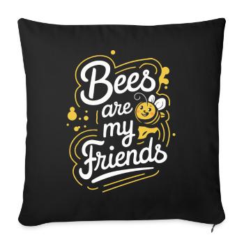 honey bee, beekeeper, bee, bee - Sofa pillowcase 17,3'' x 17,3'' (45 x 45 cm) - black - Front