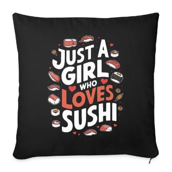 Sushi Cuisine Japonaise Maki Sushi Kawaii - Housse de coussin décorative 45 x 45 cm - noir - Devant