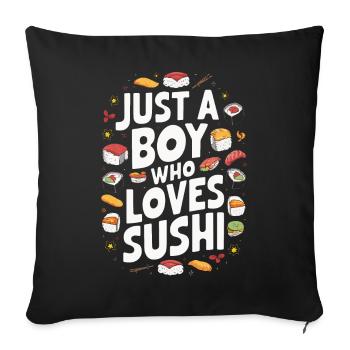 Sushi Cuisine Japonaise Maki Sushi Kawaii - Housse de coussin décorative 45 x 45 cm - noir - Devant