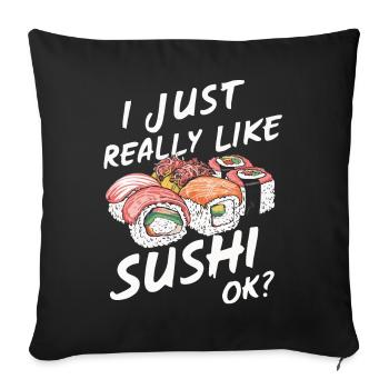 Sushi Cuisine Japonaise Maki Sushi Kawaii - Housse de coussin décorative 45 x 45 cm - noir - Devant