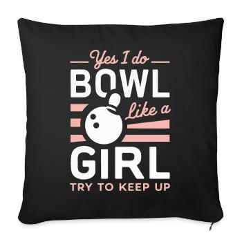 Bowling Bowler Pin Ball Bowling Ball - Housse de coussin décorative 45 x 45 cm - noir - Devant