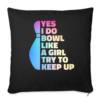 Bowling Bowler Pin Ball Bowling Ball - Housse de coussin décorative 45 x 45 cm - noir - Devant
